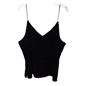 Maurices Velvet Velour Cami Top‎ Womens 3X Black Embellished Holiday Party Shiny